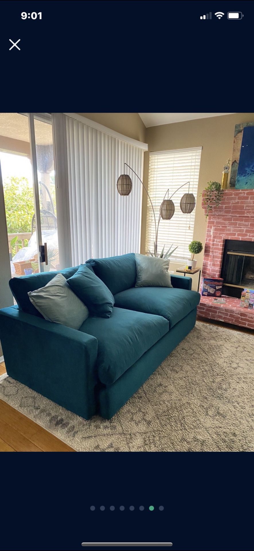 DARK TEAL COUCH SOFA