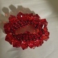 Bold Red Stretch Adjustable Bracelet Ring Set