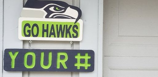 SEAHAWKS HOUSE NUMBER SIGNS or NAME