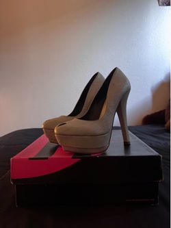 Beige Open Toe Heels