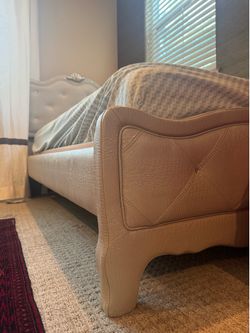 Girls Twin Bed Set with Tufted Headboard & Mattress