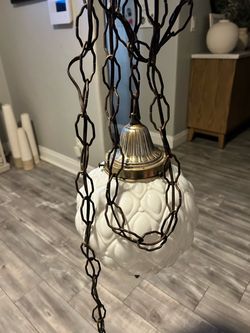 Vintage white milk, glass pendant lamp, 1(contact info removed)s