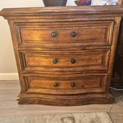 Nightstands Solid Wood with Drawers Set of Two