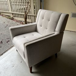 $30  Christopher Knight Home Evelyn Mid Century Modern Fabric Arm Chair, Beige & Walnut
