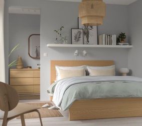 IKEA Malm Oak Veneer Bed Frame