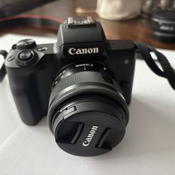 Canon m50 mark ii with 15-45 kit leans