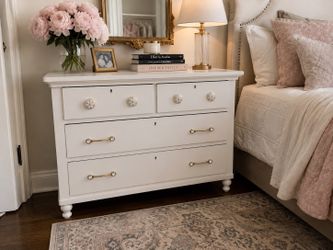 Beautiful Vintage Antique White Dresser