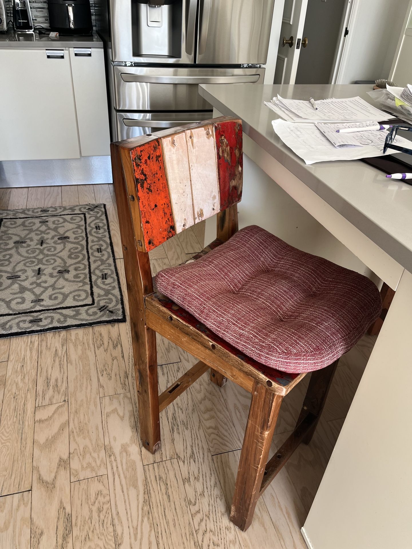 Two Beautiful Wood Bar Stools 