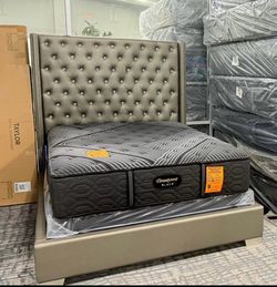 🔥 QUEEN MANSION UPHOLSTERED BED FRAME 🔥