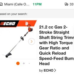 21.2 cc Gas 2-Stroke Straight Shaft String Trimmer with High Torque Gear Ratio and Quick Reload Speed-Feed Bump Head