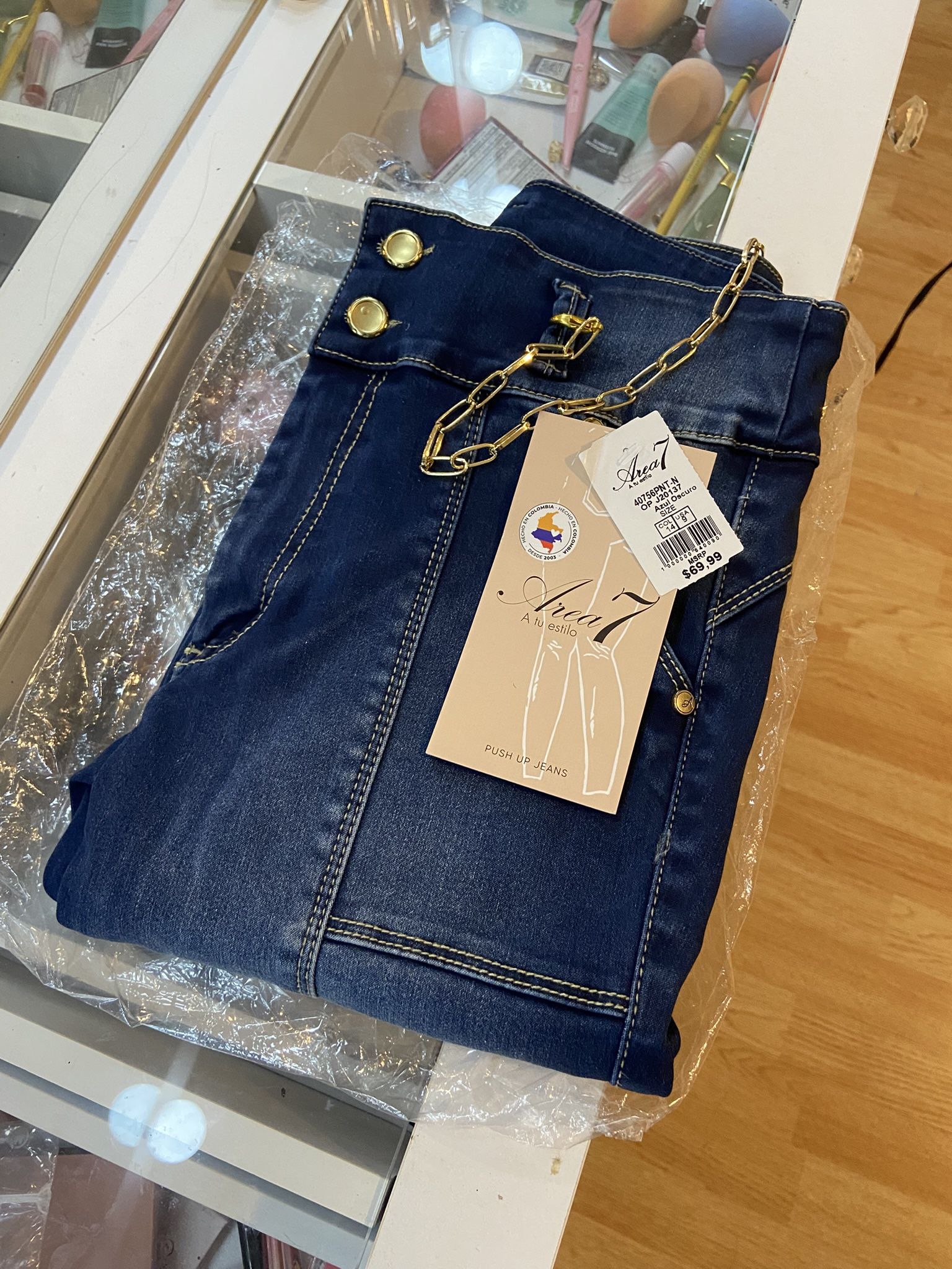 Jean Levanta Cola Skinny Area7 Azul oscuro