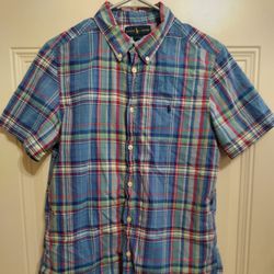 🐎 Ralph Lauren Button Down Shirt XL 18-20 Youth Preowned Plaid BG27