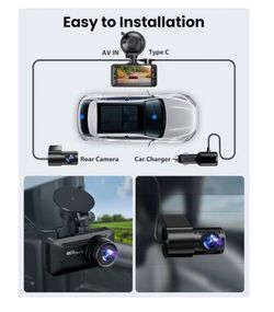 SUVCON 4K Ultra HD Dual Dash Cam WiFi Front & Rear Camera G-Sensor 170° Wide