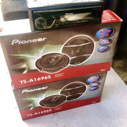 Pioneer Bluetooth Audio USB Auxiliary Car Stereo Head Unit N Pioneer 6.5 Speakers 