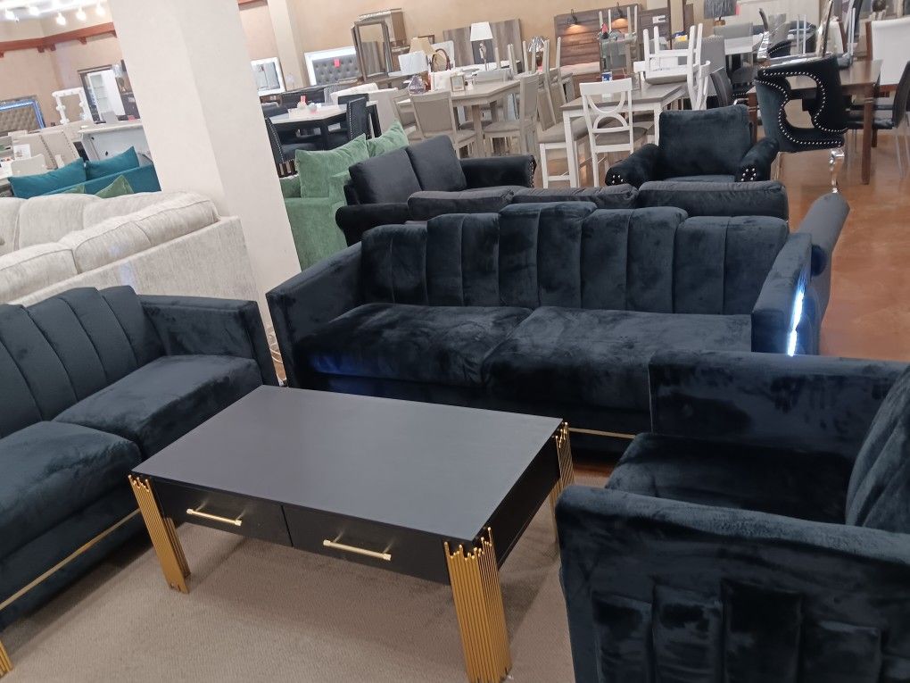 Black 3pc Sofa Set