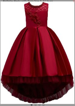 Beautiful Red/ Burgundy Girls Dress -/ Size 7/8