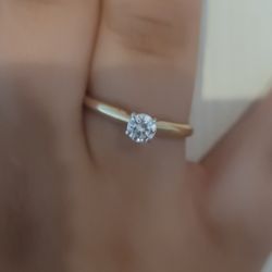 14kt Yellow Gold Solitaire Diamond Ring