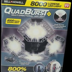 Bell + Howell Quadburst 8000 Lumens Multi-Directional LED Ceiling Light NEW