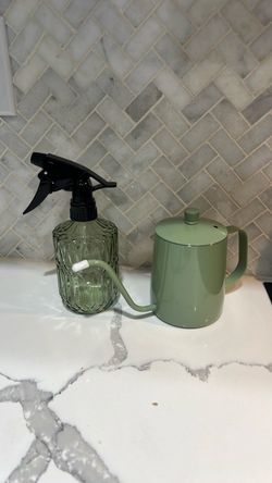 Green Spray Bottle and Watering Can Set