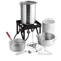 Backyard Pro 30 Qt. Deluxe Aluminum Turkey Fryer / Seafood Boiler Kit 