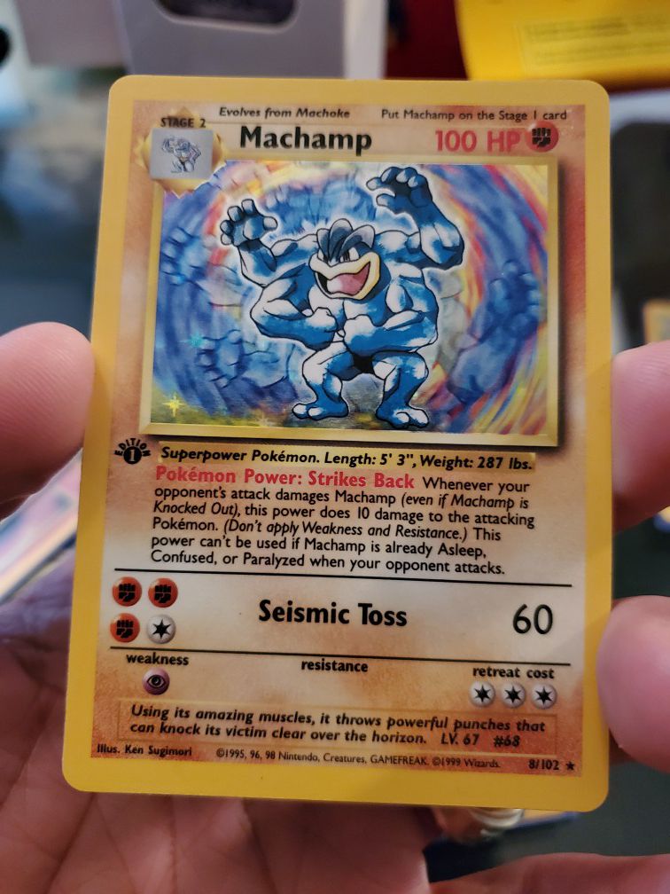 Pokemon Card 1st Edition Machamp Holo Near Mint Condition