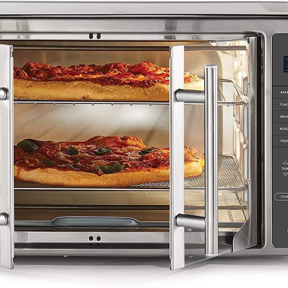 Oster Air Fryer Oven 10-in-1 Countertop Toaster Oven, XL fits 2 16” Pizzas,  Stainless Steel French Doors for Sale in Schertz, TX - OfferUp