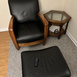 Sam Moore Chair with Ottoman and End Stand