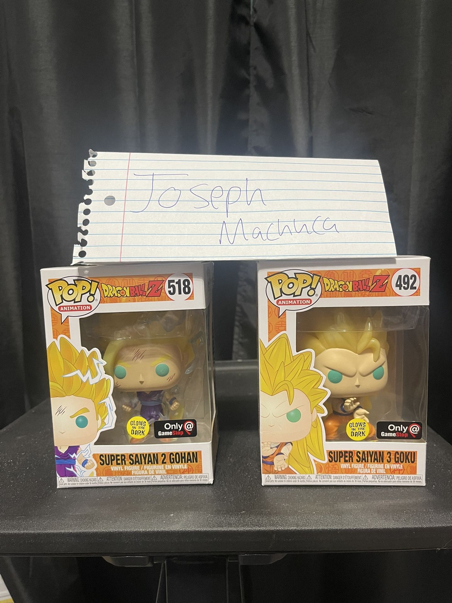 Gohan SS2 (GameStop)(Glow) Goku SS3 (GameStop Glow) Funko Pops!