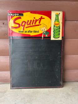 1950s Embossed SQUIRT Chalkboard Menu