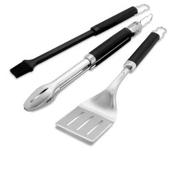 Weber Precision Stainless Steel Grill Tool Set Black