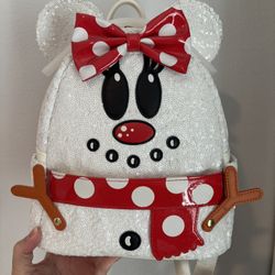 Minnie Snowman Sequin Loungefly 