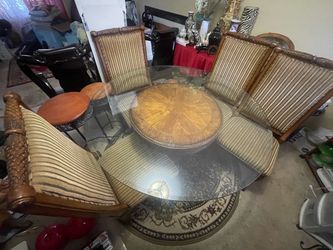 Glass table 4 chairs