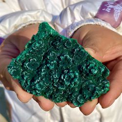 Natural malachite slice crystal luster quartz mineral specimen healing