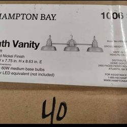 Hampton Bay elmcroft 3 Light Bathroom Vanity Light Fixture In Brushed nickel