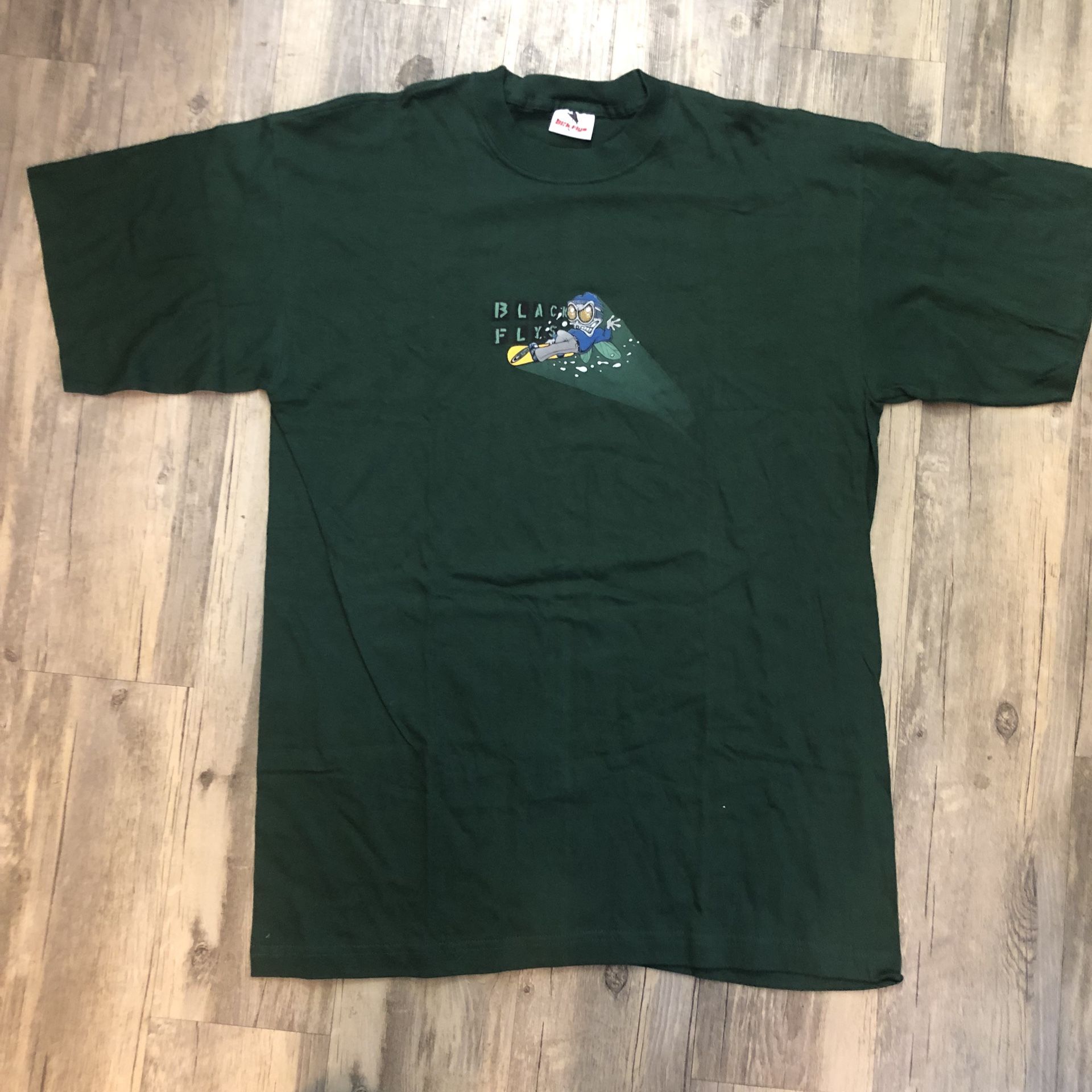 Vintage 90's Single Stitch Black Flys Snowboard T SHIRT MENS XL