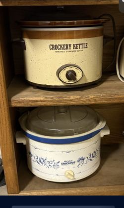 Large Manual Antique Crockpots 