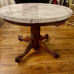 Table Dining Breakfast Room Solid Oak Claw Feet Base 