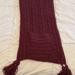 Hand Crochet Pocket Shawl/Scarf