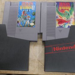  Dragon Warrior & Dragon Warrior 2 (Nintendo NES) Tested Authentic Cart + Sleeve. very good condition.   