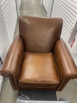 Brown Genuine Leather Club Chair