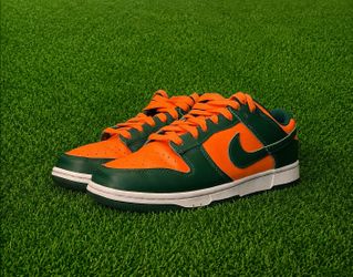 Size 9 Nike Dunk Lows Miami Hurricanes