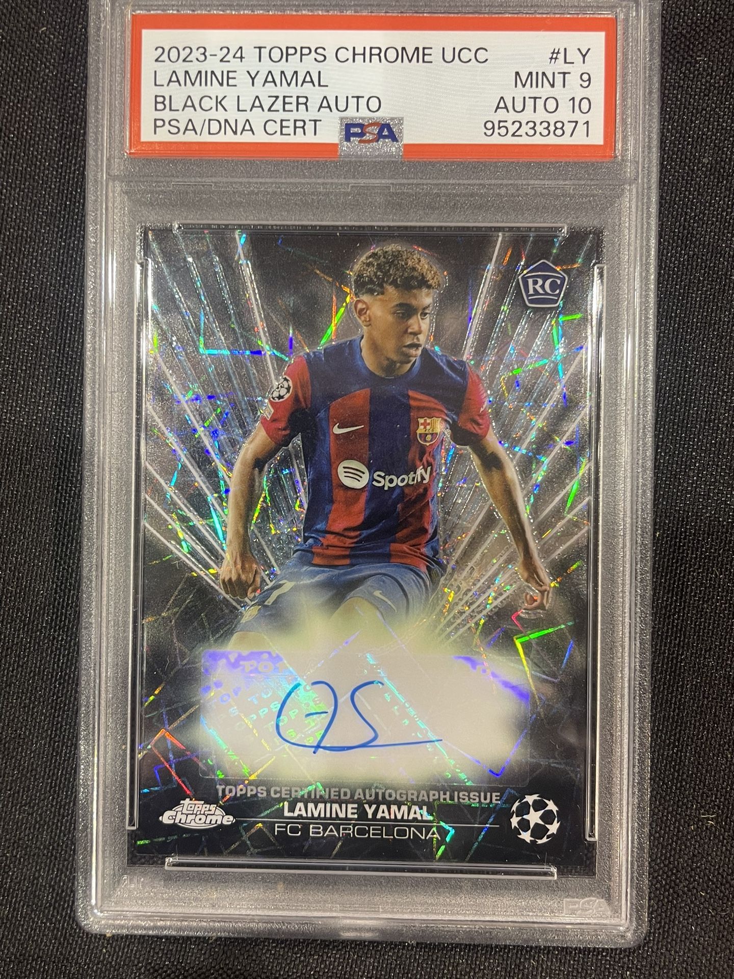 2023-24 Topps Chrome UEFA Club Black Lazer Autographs Lamine Yamal- POP 1  *Local pickup only*