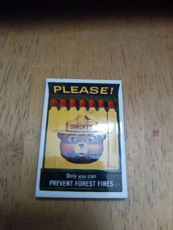 Smokey the bear please only you can prevent forest fires metal magnet