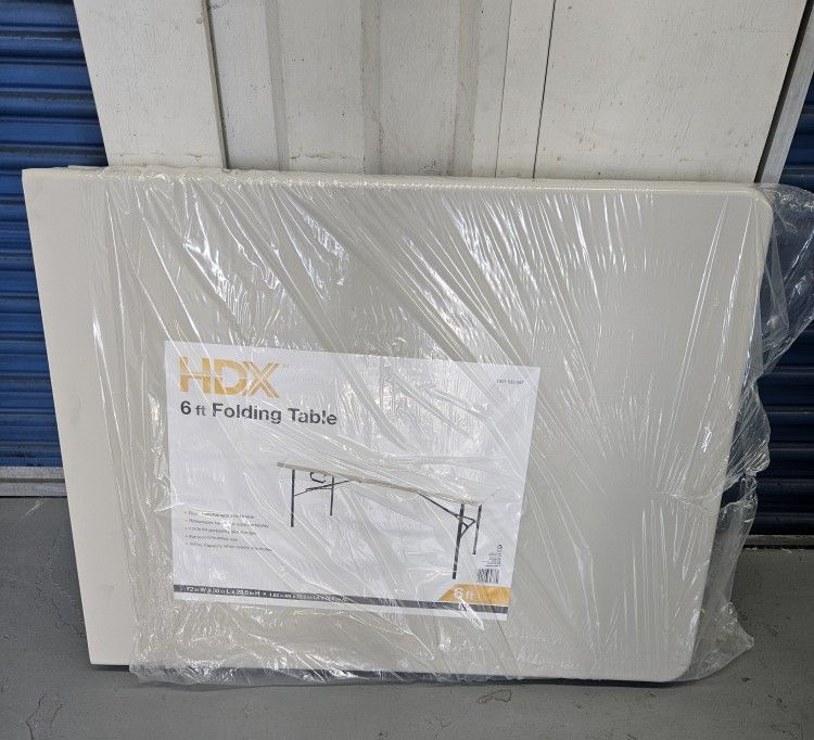 Hdx 6ft Folding Table New Never Used