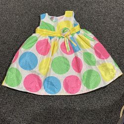 New Horizons girls size 12 month sparkly colorful polka dot party dress - perfect for Easter