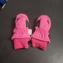 Pink Wildbreakers Toddler Girls Gloves Size 1-2 Years-Made With 3M Thinsulate, Water Resistant Adjustable Velcro Strap 