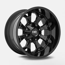 20″ HARDROCK WHEELS H711 DEVASTATOR GLOSS BLACK OFF-ROAD RIMS