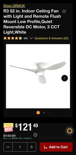 Taloya R3 52 in. Indoor Ceiling Fan with Light