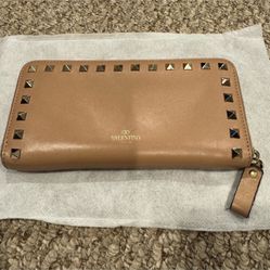 Valentino Garavani Tan Studded Wallet