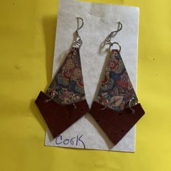Handmade Cork Dangle Earrings